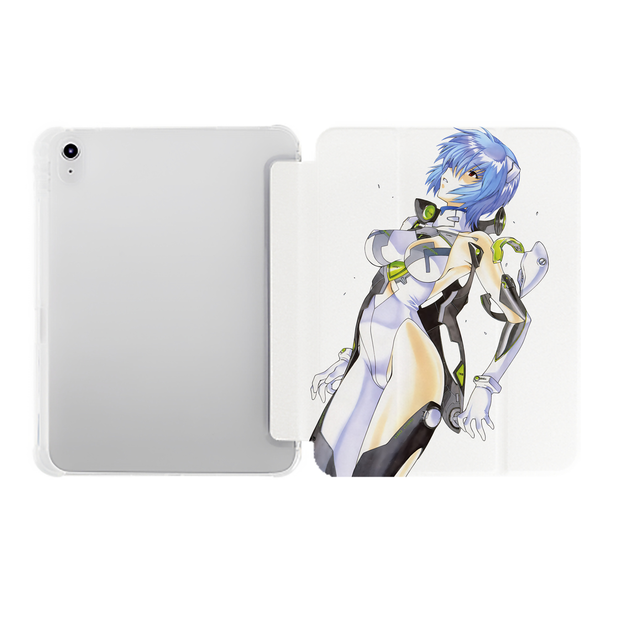 （画像用） EVA 新世紀エヴァンゲリオン IPad ケース ペン収納付き 三つ折りスタンド PUレザー×シリコン 対応機種9.5/10.5/10.9インチ